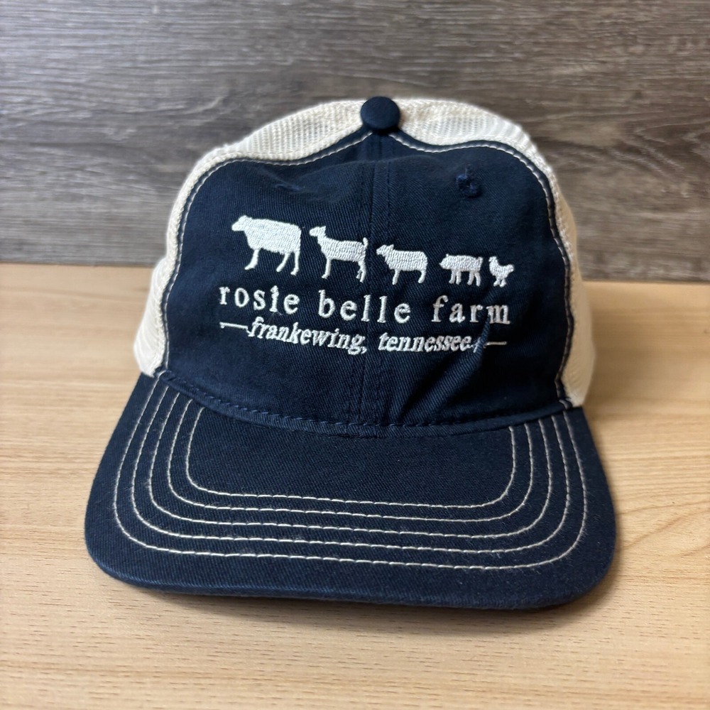 Rosie Belle Farm Hat Cap Snap Back Blue Farming Adjustable
